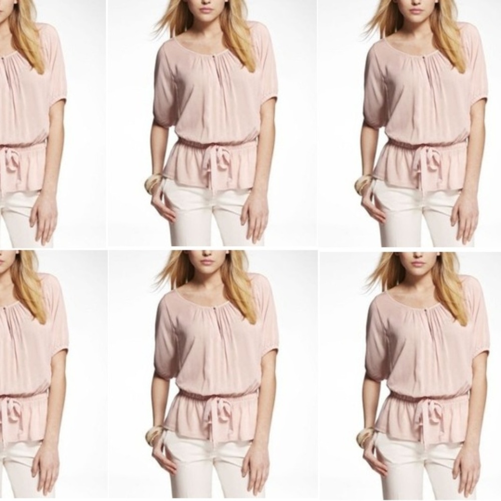 EXPRESS TIE ADJUSTABLE WAIST DOLMAN SLEEVE TOP